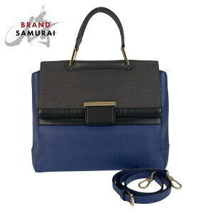 Furla Artesia blue black leather handbag shoulder bag